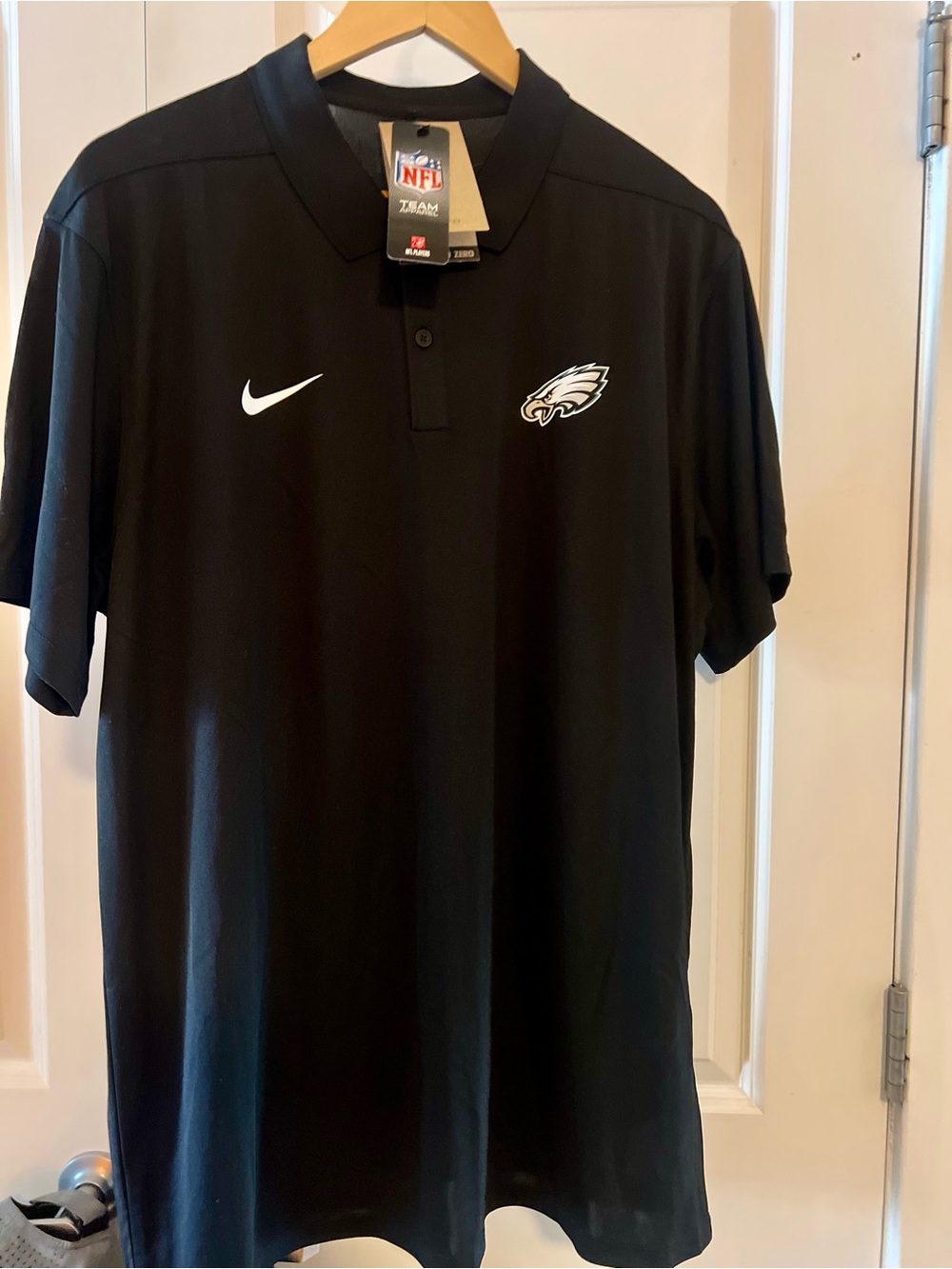 Nike Black Polo with Eagles Logo